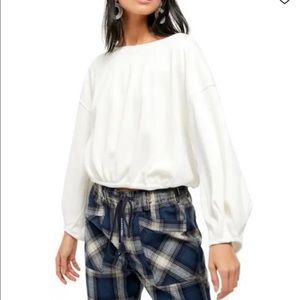 Free People Cuddle Bubble White Sweater Size Small